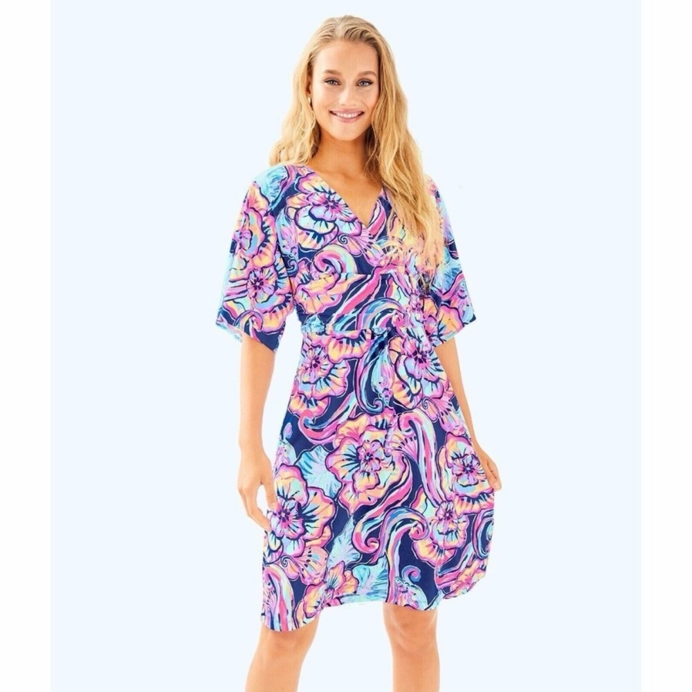 Lilly Pulitzer Parigi dress in Nauti Navy Boho Bateau print, size Large